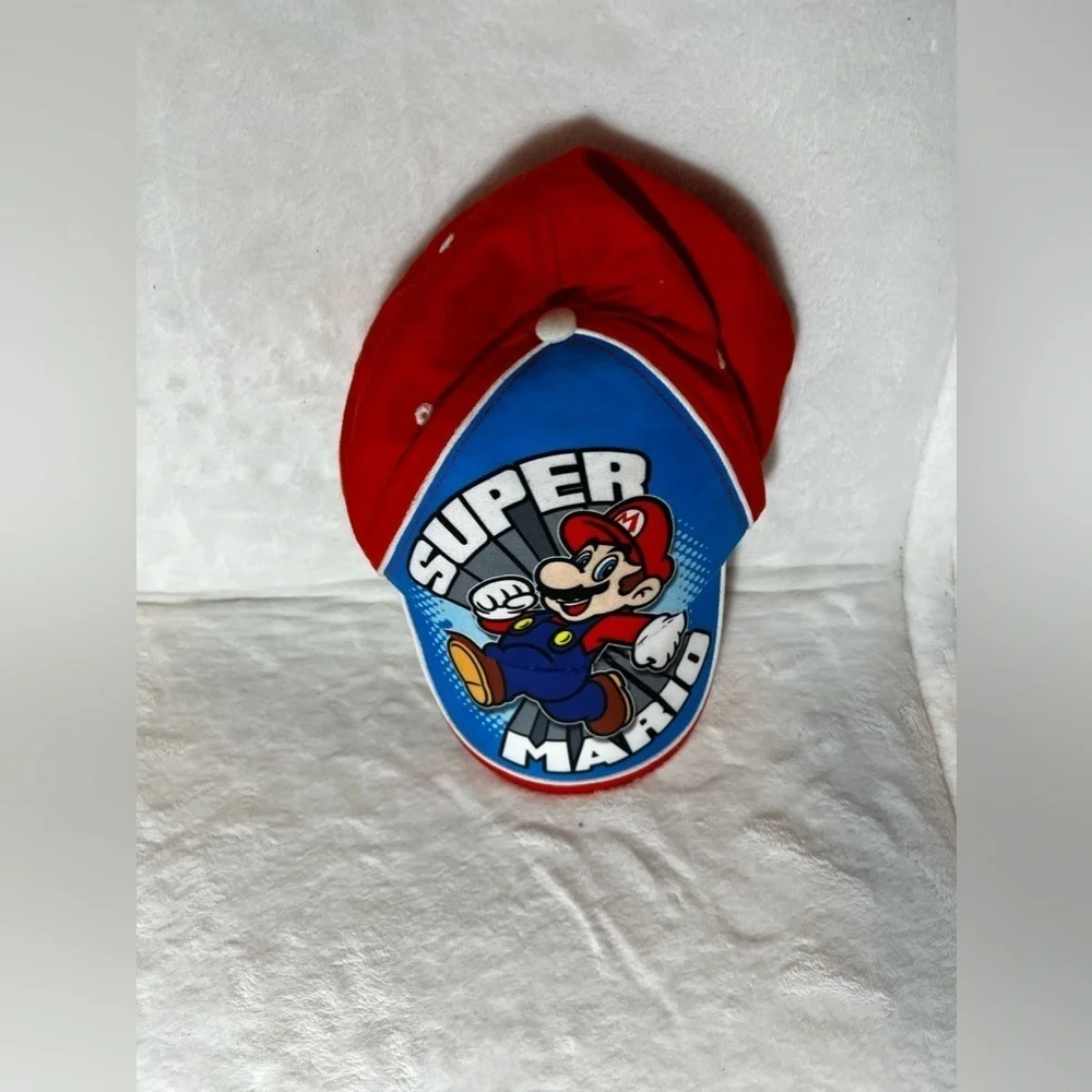 Super Mario Cap 3 Assorted Caps Super Mario, PJ Mask, Minnie Mouse, hats Red ,